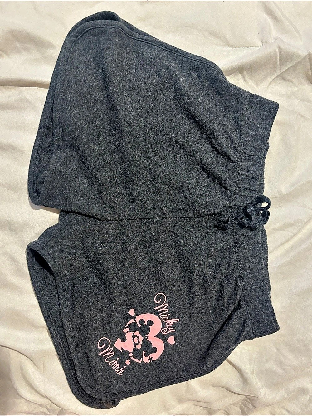 Disney Parks Mickey & Minnie shorts Girls/Kids XL Gray & Pink